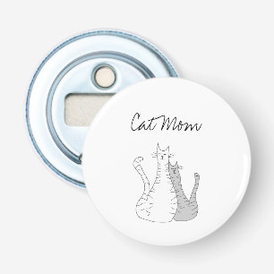 Cute Cat Mum Kitties White Grey Bottle Opener