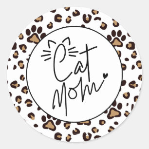 Cute Cat Mum Paw Prints  Classic Round Sticker