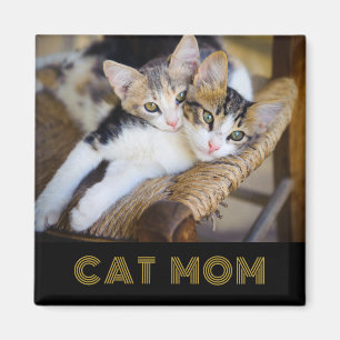 Cute Cat Mum Photo  Magnet