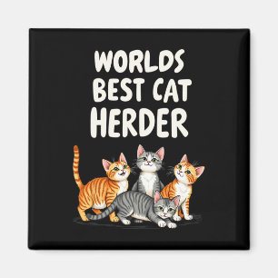 Cute Cat Mum Worlds Best Cat Herder Funny Magnet