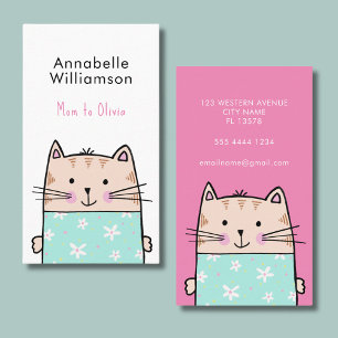 Cute cat mummy calling card