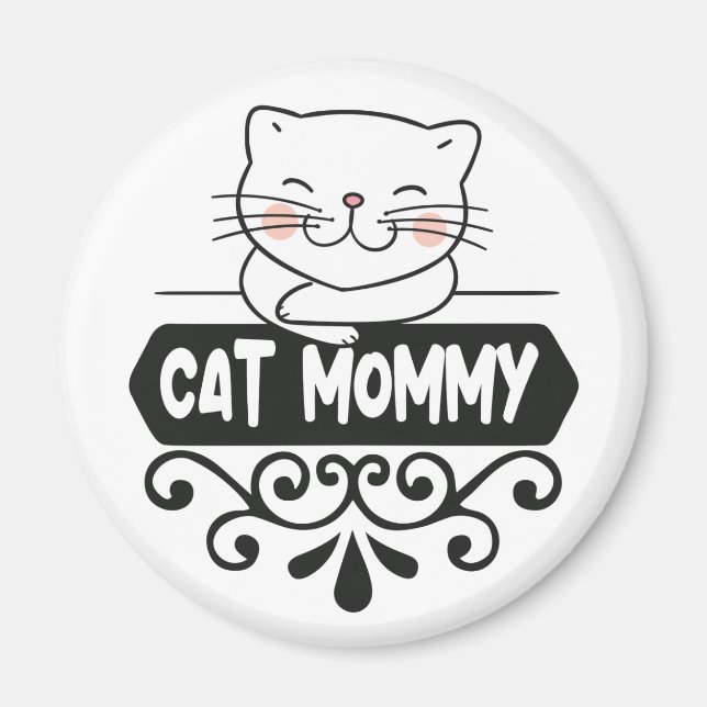 Cute cat mummy pet animal lover magnet (Front)