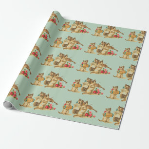 Cute Cat Musicians Birthday Wrapping Paper