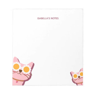 Cute Cat Name Personalised Notepad