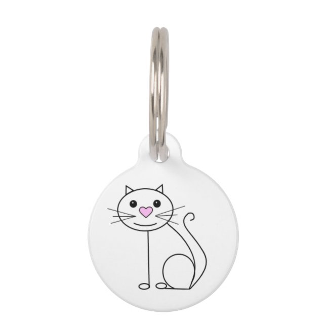 Cute cat name tag with contact details (Front)