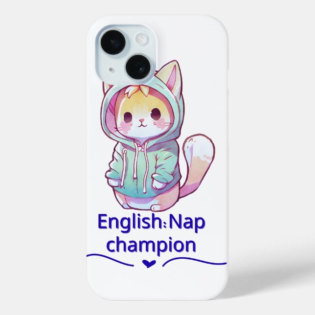 Cute Cat Nap Champion Too T-Shirt Case-Mate iPhone Case (Back)