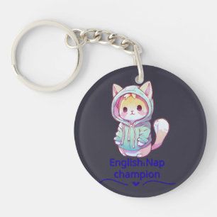 Cute Cat Nap Champion Too T-Shirt Key Ring