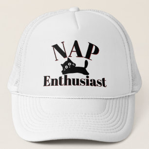 Cute Cat Nap Enthusiast Trucker Hat