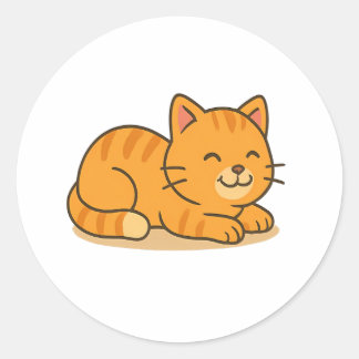 Cute Cat Nap T-shirt Baby Bodysuits Classic Round Sticker