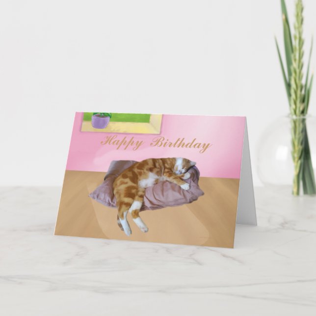 Cute Cat Napping Card (Front)