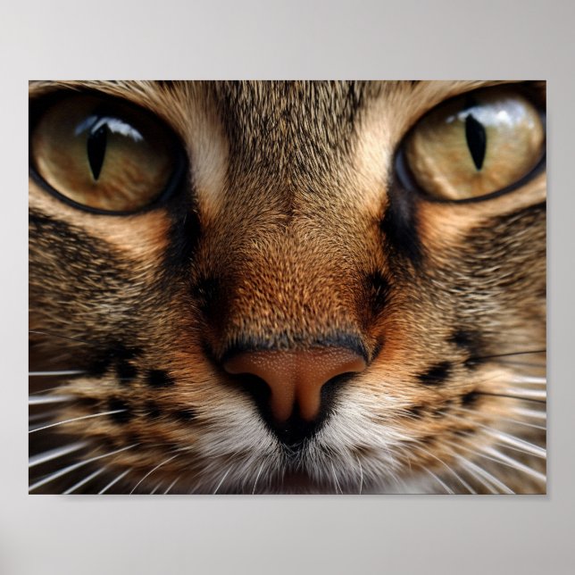 Cute cat nose and eye front closeup. Pet animal  Poster (Front)