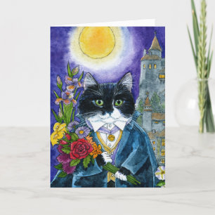 Cute cat Nosferatu Dracula Vampire Halloween card