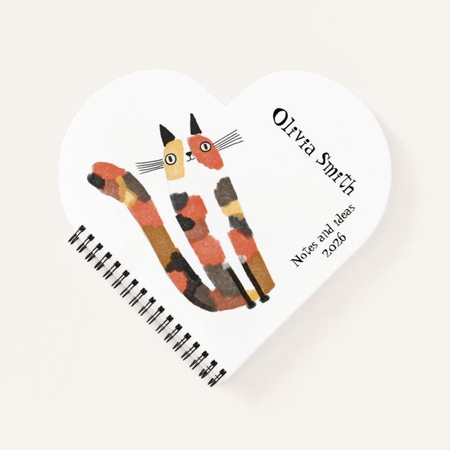 Cute Cat Notebook – Personalised Journal for Cats  (Front)