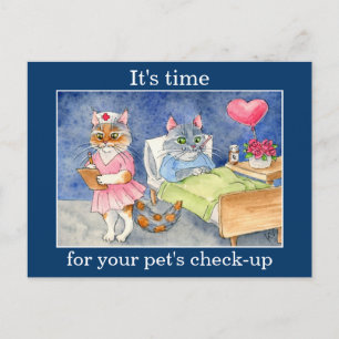 Cute cat nurse, Veterinarian appointment reminder Postcard