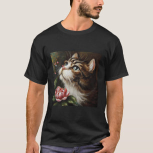 Cute Cat Oil Painting T-Shirt