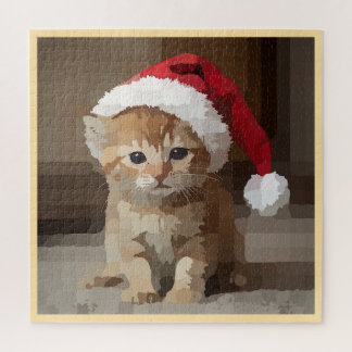 Cute cat on Christmas Eve. Jigsaw Puzzle