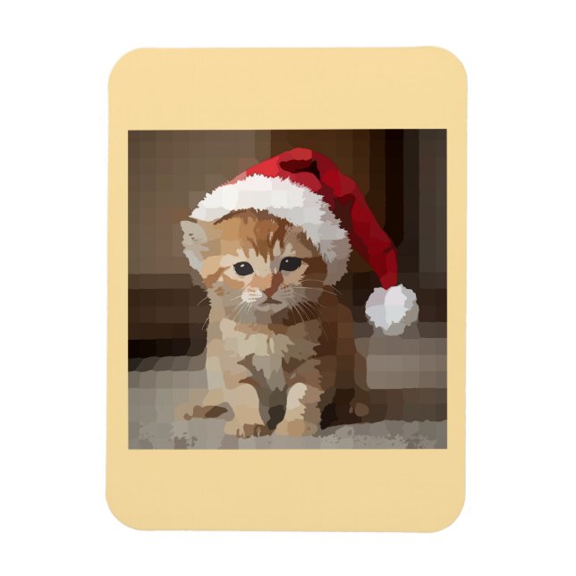 Cute cat on Christmas night. Magnet (Vertical)