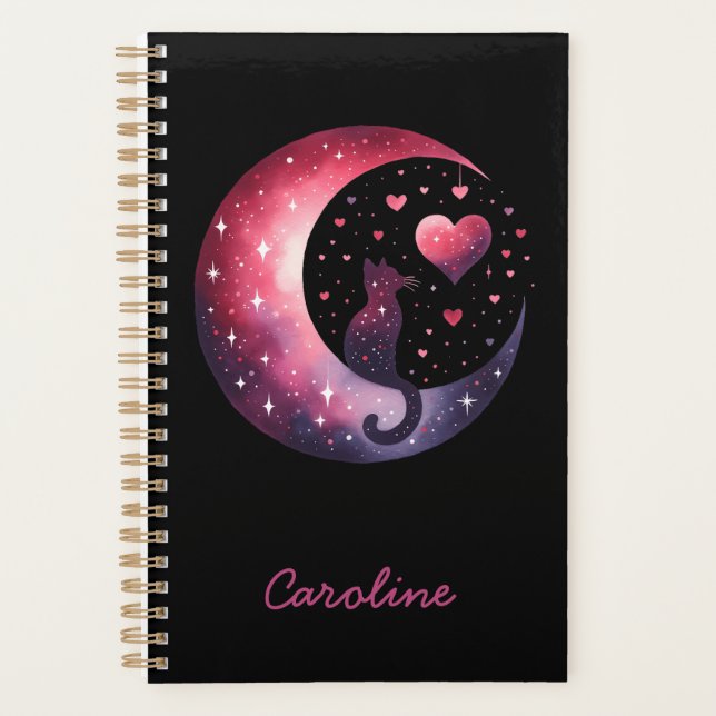 Cute Cat on the Moon Planner (Front)