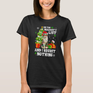 Cute Cat On The Naughty List Xmas Holiday Cat T-Shirt