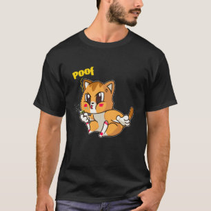 Cute Cat Orange Kitten Kitty Blowing Dandelion T-Shirt