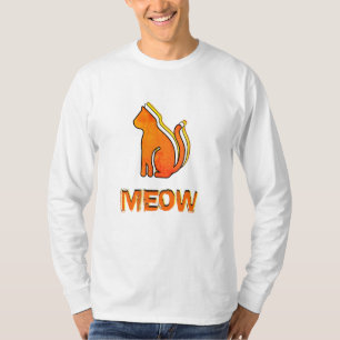 Cute Cat, Orange & Yellow Animal, Abstract Pop Art T-Shirt