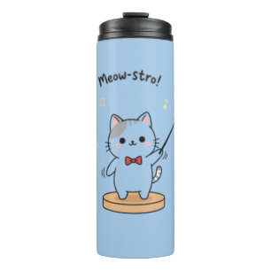 Cute Cat Orchestra Conductor Thermal Tumbler