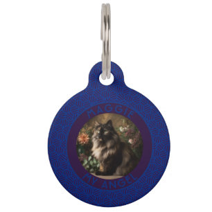 Cute Cat Owner Gift Hexagon Pattern Pet Tag