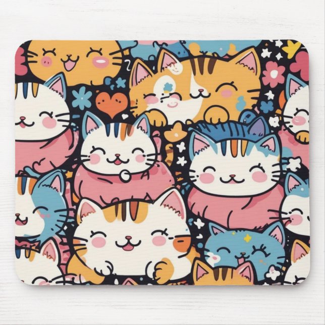 cute cat pads mouse mat (Front)