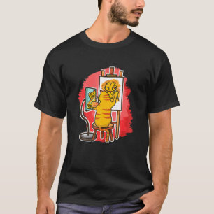 Cute Cat Painter Painting Lion Kitten Cat  Paint A T-Shirt