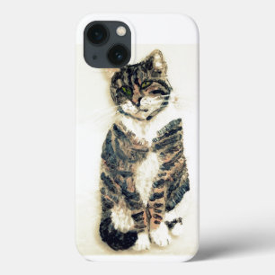 Cute Cat Painting Tabby iPhone 13 Case