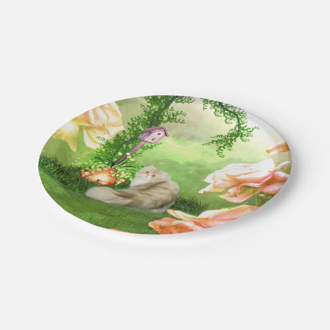 Cute cat paper plate (Angled)