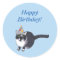 Cute Cat Party Hat Happy Birthday Stickers
