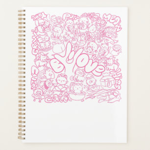 Cute Cat Patten with ASL ILY sign - ASL Design  Planner