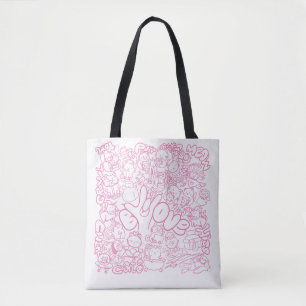 Cute Cat Patten with ASL ILY sign - ASL Design Tote Bag