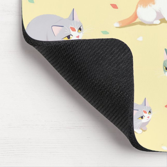 Cute Cat Patter  Mouse Mat (Corner)