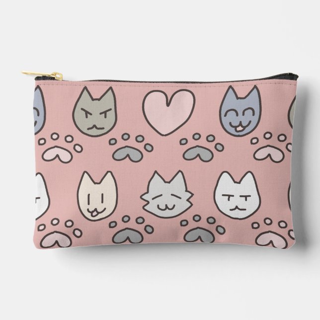 Cute Cat Pattern Accessory Pouch (Front)