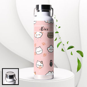 Cute cat pattern Back To School Water Bottle