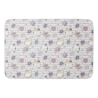 Cute cat pattern bath mat