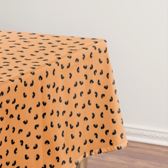 CUTE Cat Pattern Black and Orange Tablecloth (In Situ)