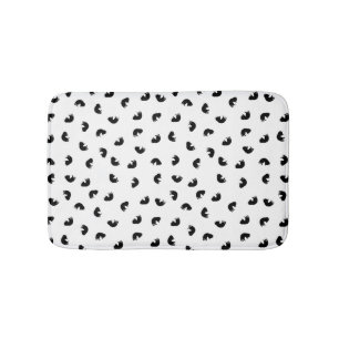 CUTE Cat Pattern Black and White Bath Mat