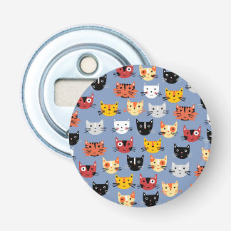 Cute Cat Pattern Blue Bottle Opener