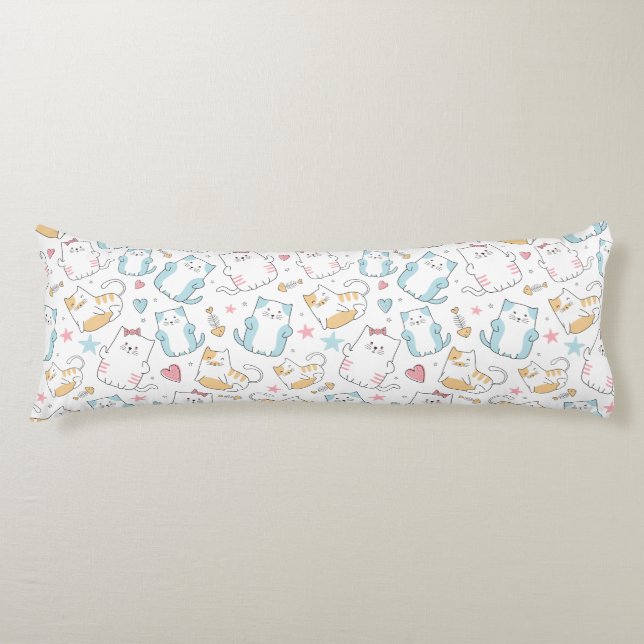 Cute Cat pattern Body Cushion (Front)