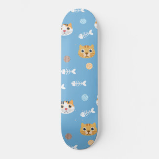 Cute cat pattern cats and fish skateboard