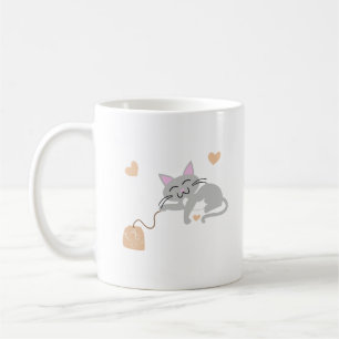 Cute Cat Pattern Coffee Cup And Tea Bag