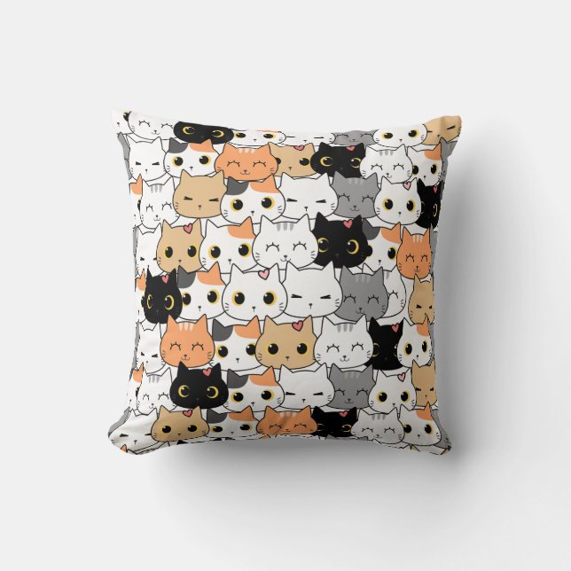 Cute cat pattern  cushion (Front)