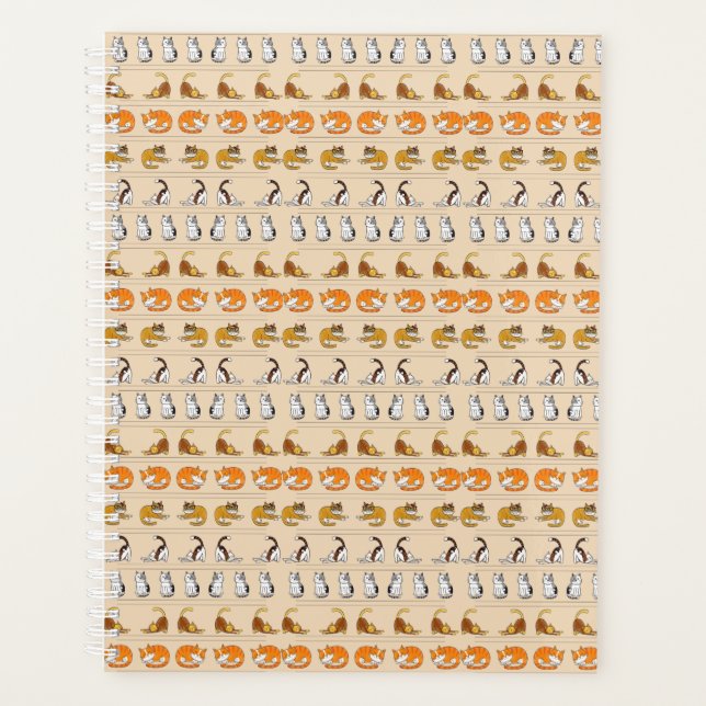 cute cat pattern design for cat lovers- Beige Planner (Front)