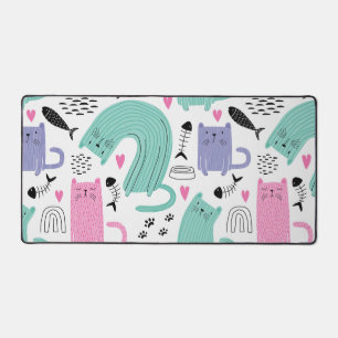 Cute Cat Pattern Desk Mat