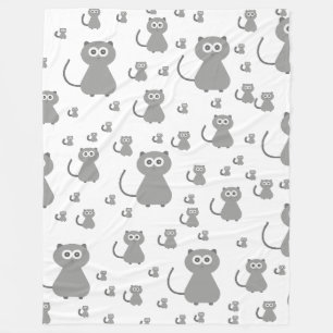 CUTE CAT PATTERN FLEECE BLANKET