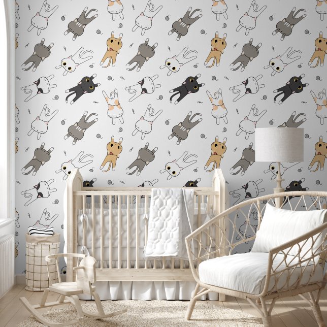 Cute Cat pattern for Your Kid Room Wallpaper (Kids)