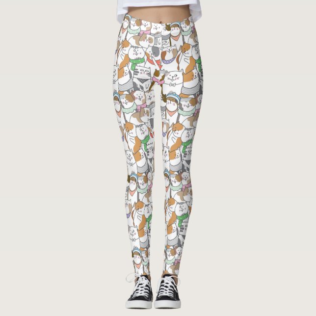Cute Cat Pattern Leggings (Front)